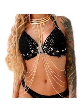Body Chain Necklace Gold Shoulder Chains Body Chain Jewelry for Women |